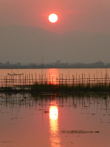 sunset at Inle